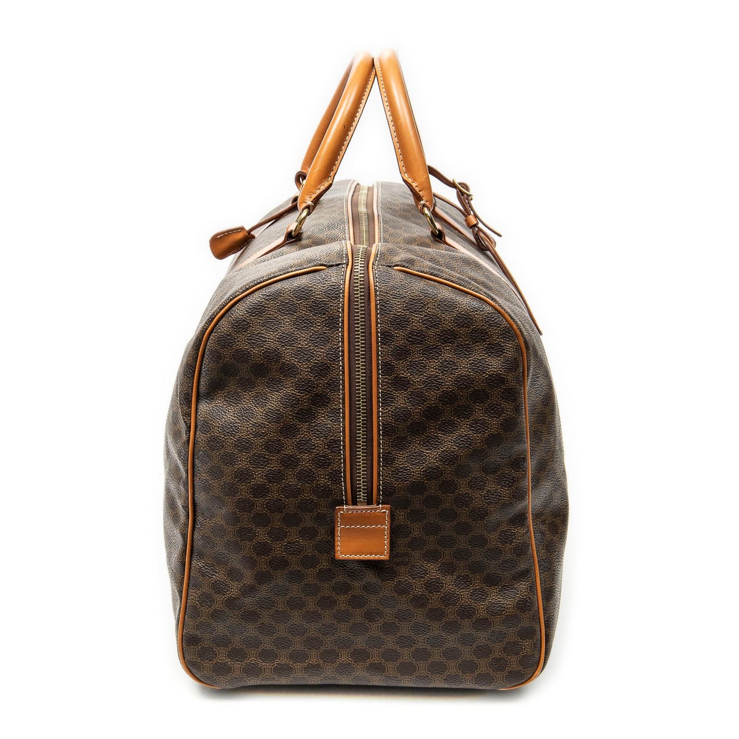 Celine Medium Travel Boston Brown Macadam Canvas Handbag — view 3
