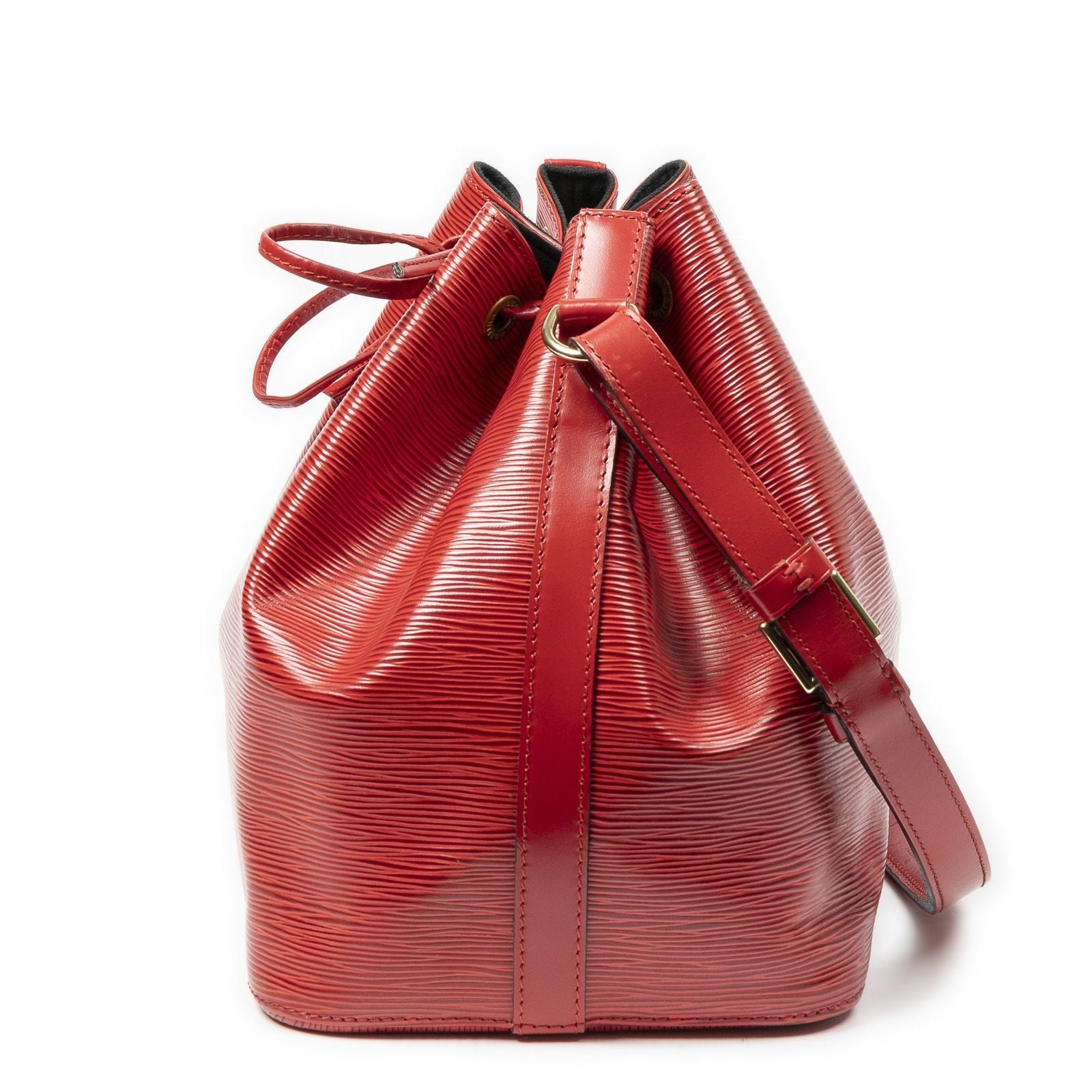 Louis Vuitton Noe Red Epi Bucket Bag — view 3