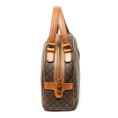 Celine Vintage Dome Top Handle Brown Macadam Canvas Handbag — view 4