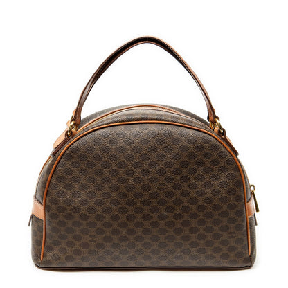 Celine Vintage Dome Top Handle Brown Macadam Canvas Handbag — view 5