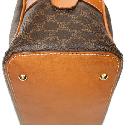Celine Vintage Dome Top Handle Brown Macadam Canvas Handbag — view 7