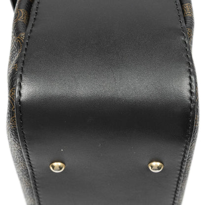 Celine Vintage Turnlock Charm Top Handle Bag Brown Black Macadam Canvas — view 7