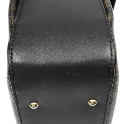 Celine Vintage Turnlock Charm Top Handle Bag Brown Black Macadam Canvas — view 8