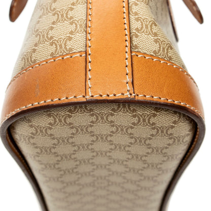 Celine Vintage Small Open Tote Beige Tan Macadam Canvas — view 7