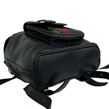 Gucci Vintage Sherry Line Bamboo Leather Backpack Black — view 7