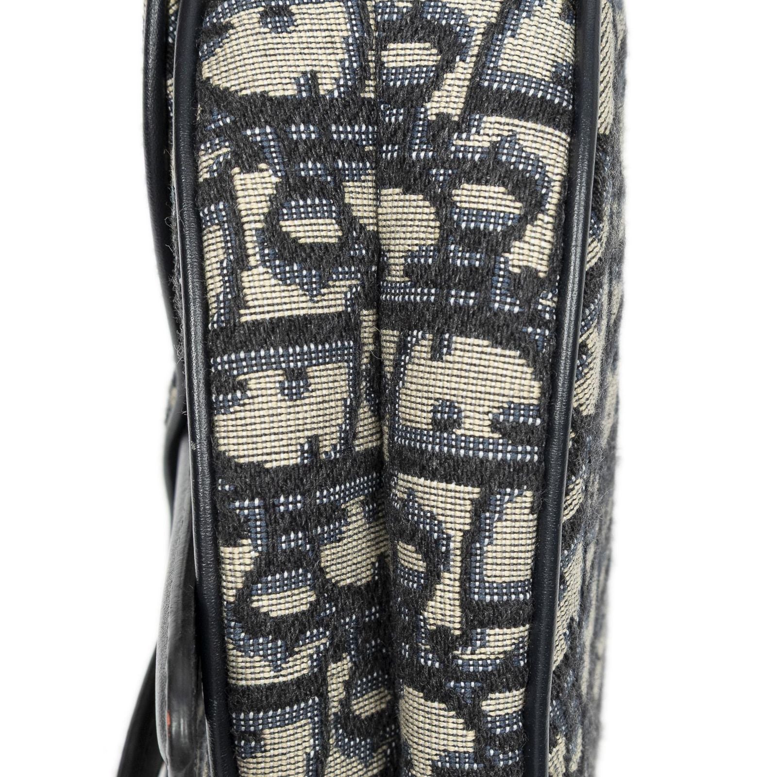 Dior New Saddle Bag Navy Beige Oblique Jacquard Canvas — view 7