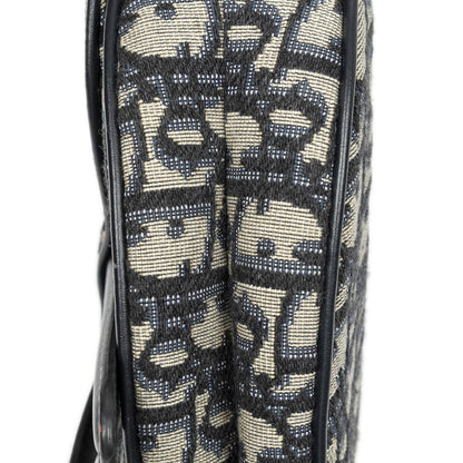 Dior New Saddle Bag Navy Beige Oblique Jacquard Canvas — view 7