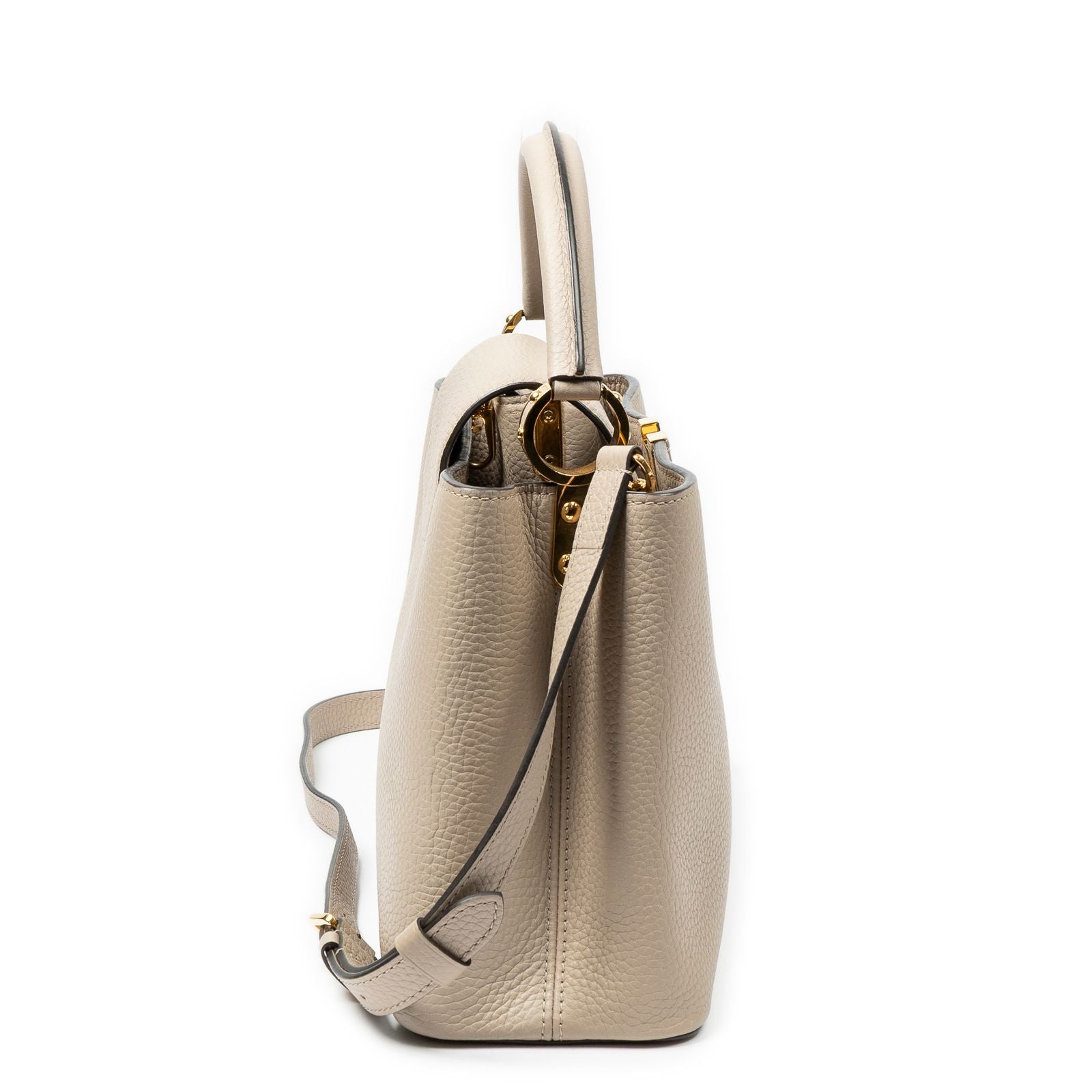 Louis Vuitton Capucines Taupe Taurillon Clemence Leather Handbag — view 4