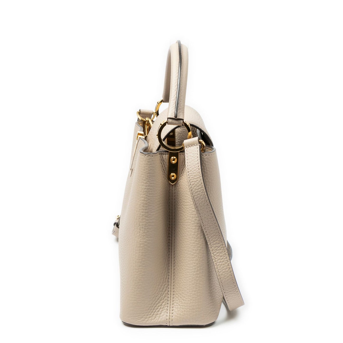 Louis Vuitton Capucines Taupe Taurillon Clemence Leather Handbag — view 3