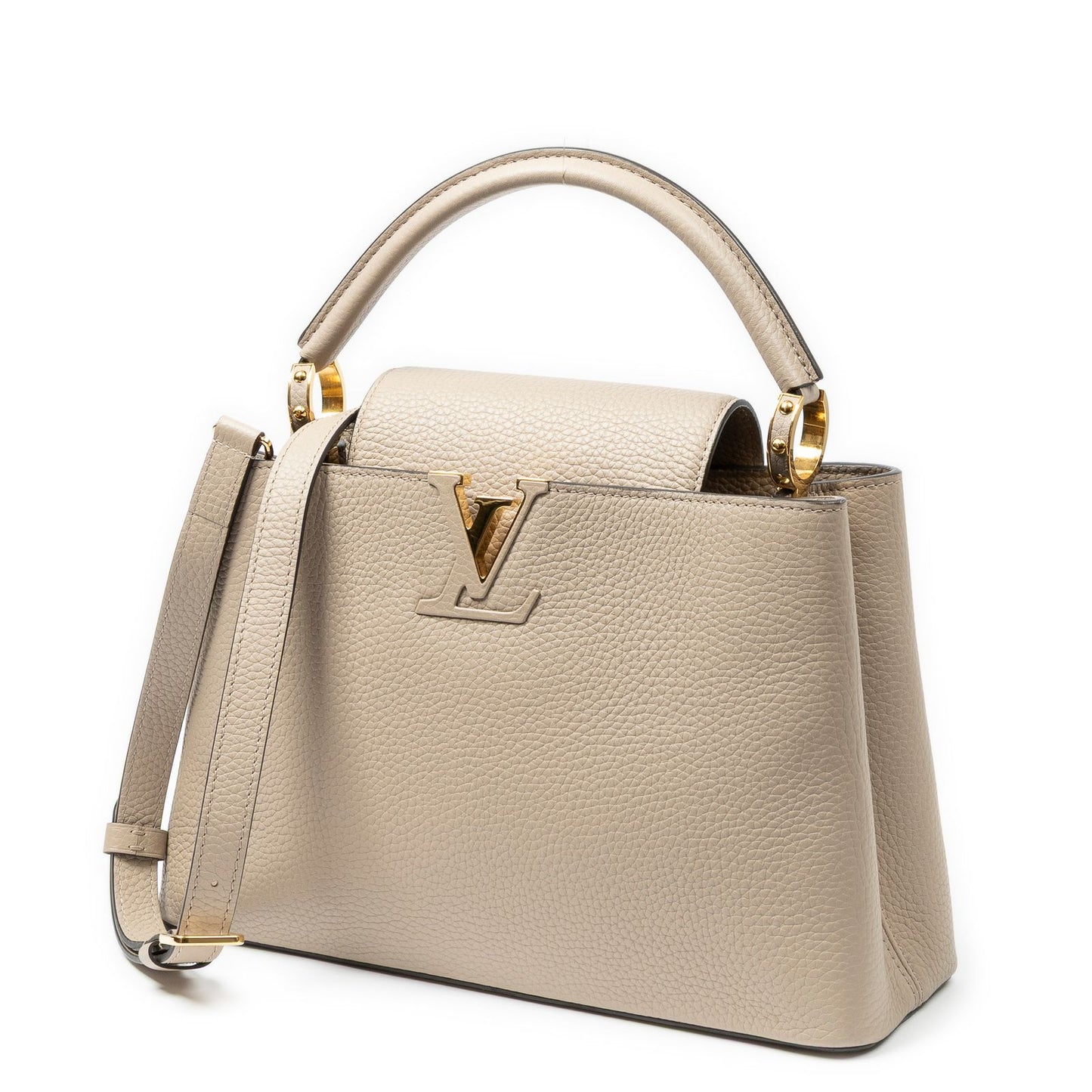 Louis Vuitton Capucines Taupe Taurillon Clemence Leather Handbag — view 2