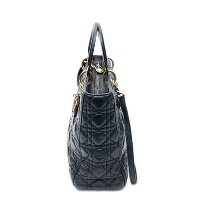 Dior Large Lady Dior Zip Black Cannage Lambskin Leather Handbag — view 3