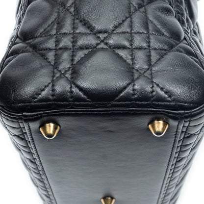 Dior Large Lady Dior Zip Black Cannage Lambskin Leather Handbag — view 8