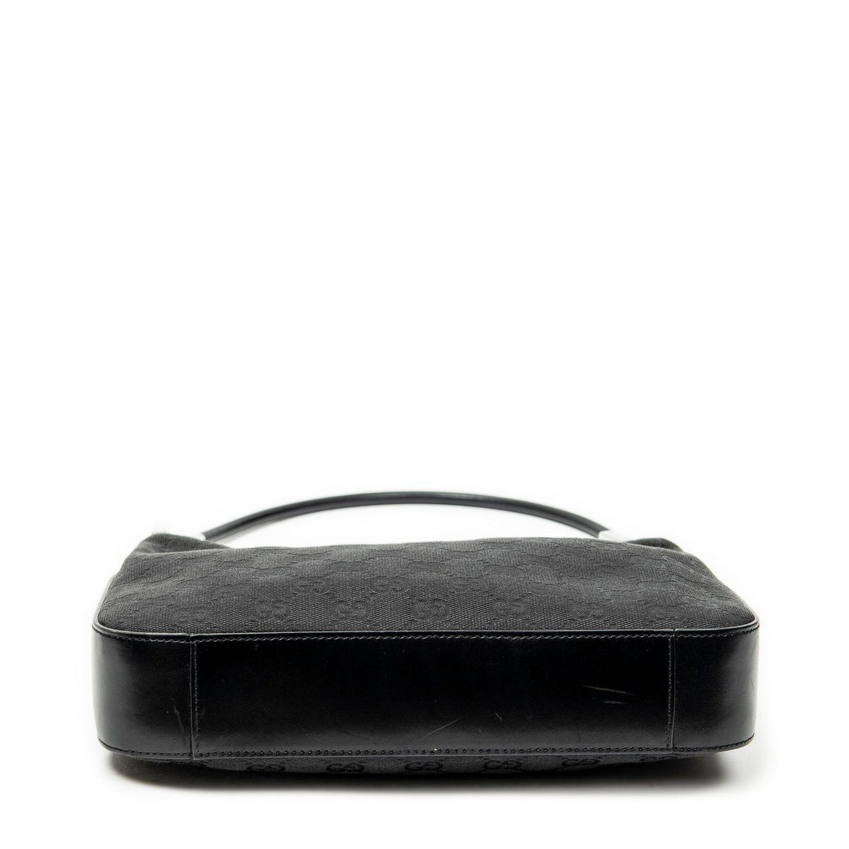 Gucci Shoulder Zip Hobo Black GG Canvas — view 6