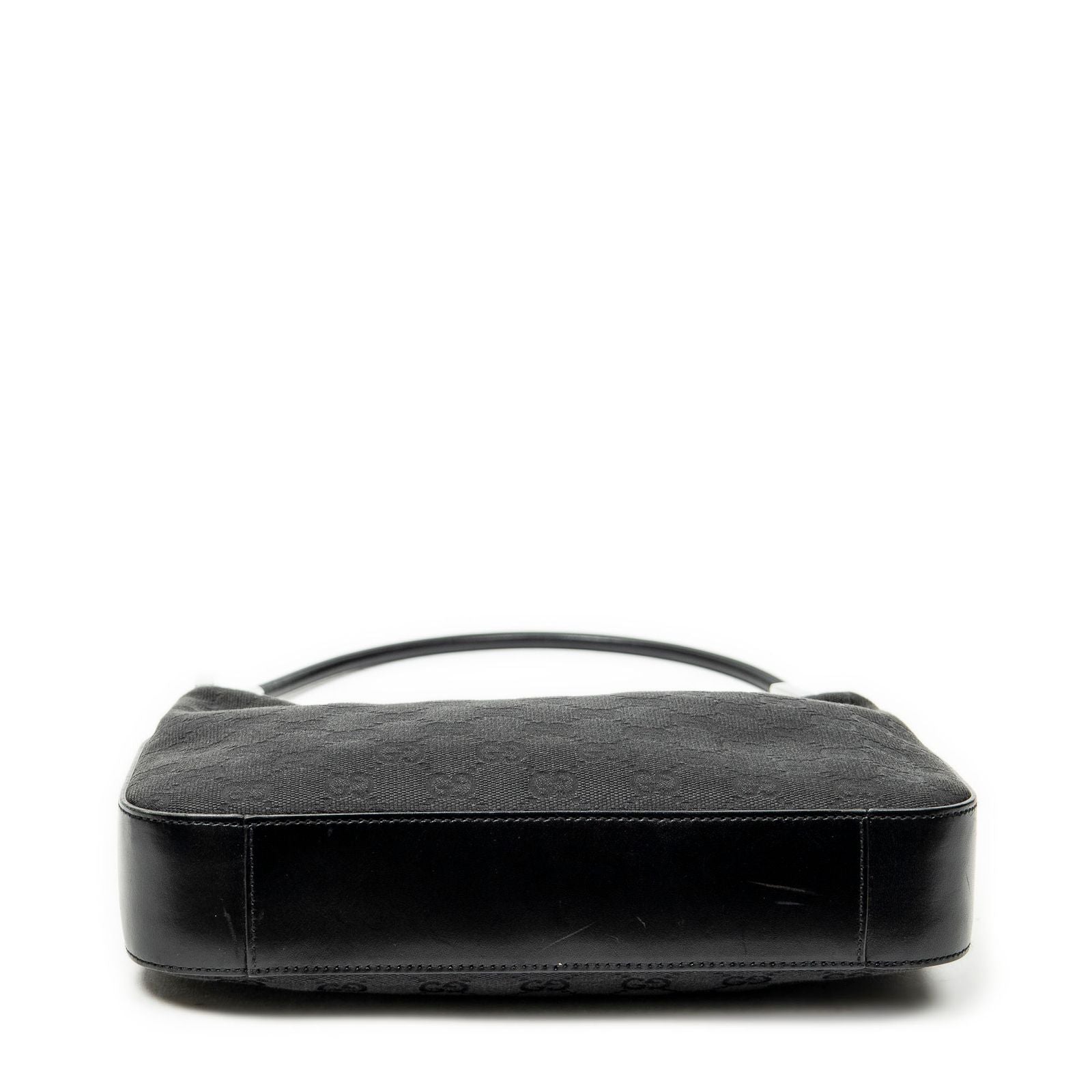 Gucci Shoulder Zip Hobo Black GG Canvas — view 6