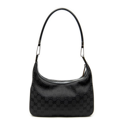 Gucci Shoulder Zip Hobo Black GG Canvas — view 5