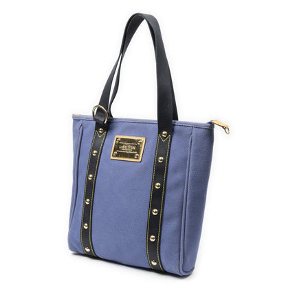 Louis Vuitton Antigua Cabas Purple Navy Blue Woven Canvas Shoulder Bag — view 2