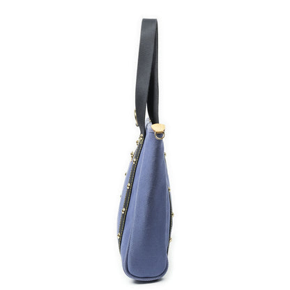 Louis Vuitton Antigua Cabas Purple Navy Blue Woven Canvas Shoulder Bag — view 3