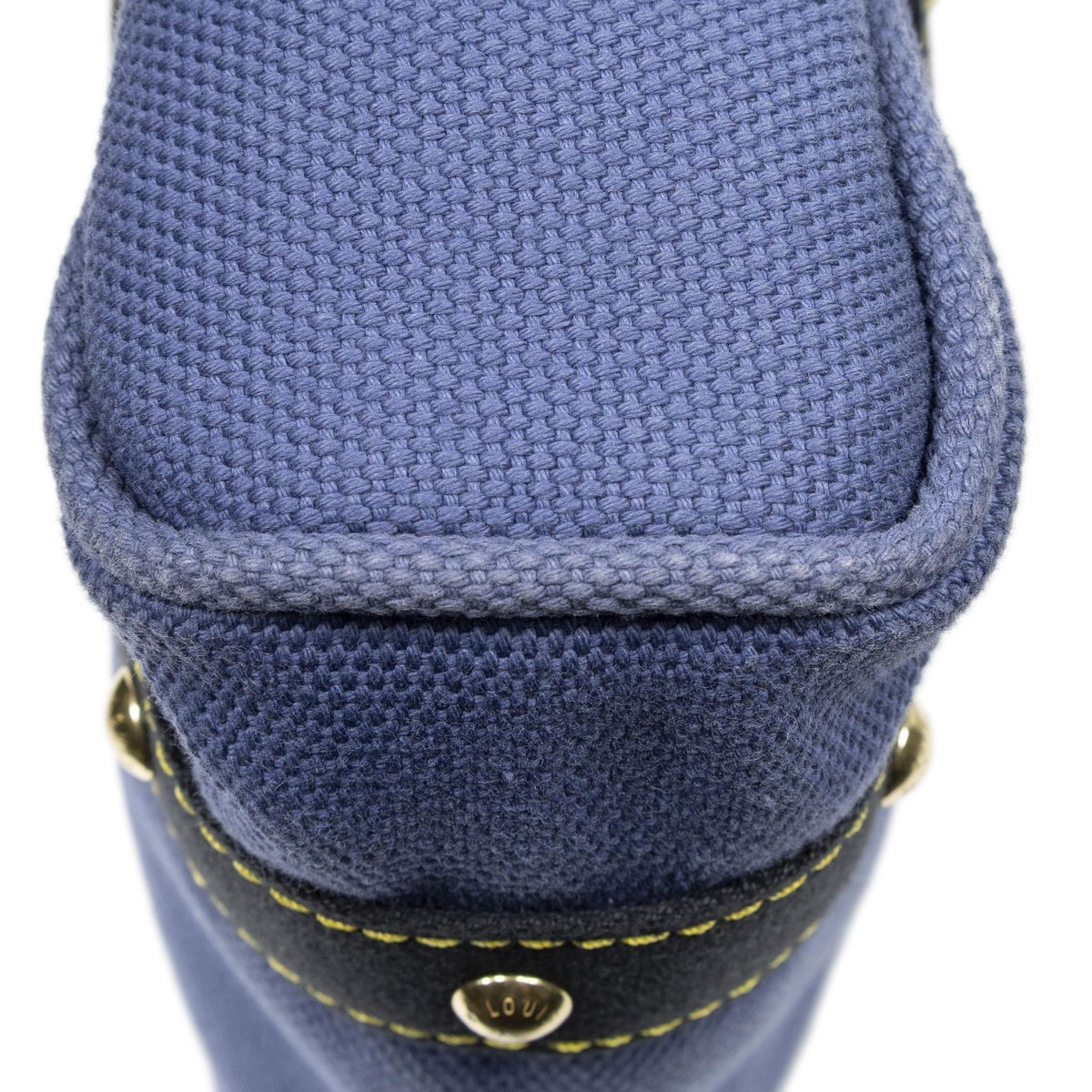 Louis Vuitton Antigua Cabas Purple Navy Blue Woven Canvas Shoulder Bag — view 8