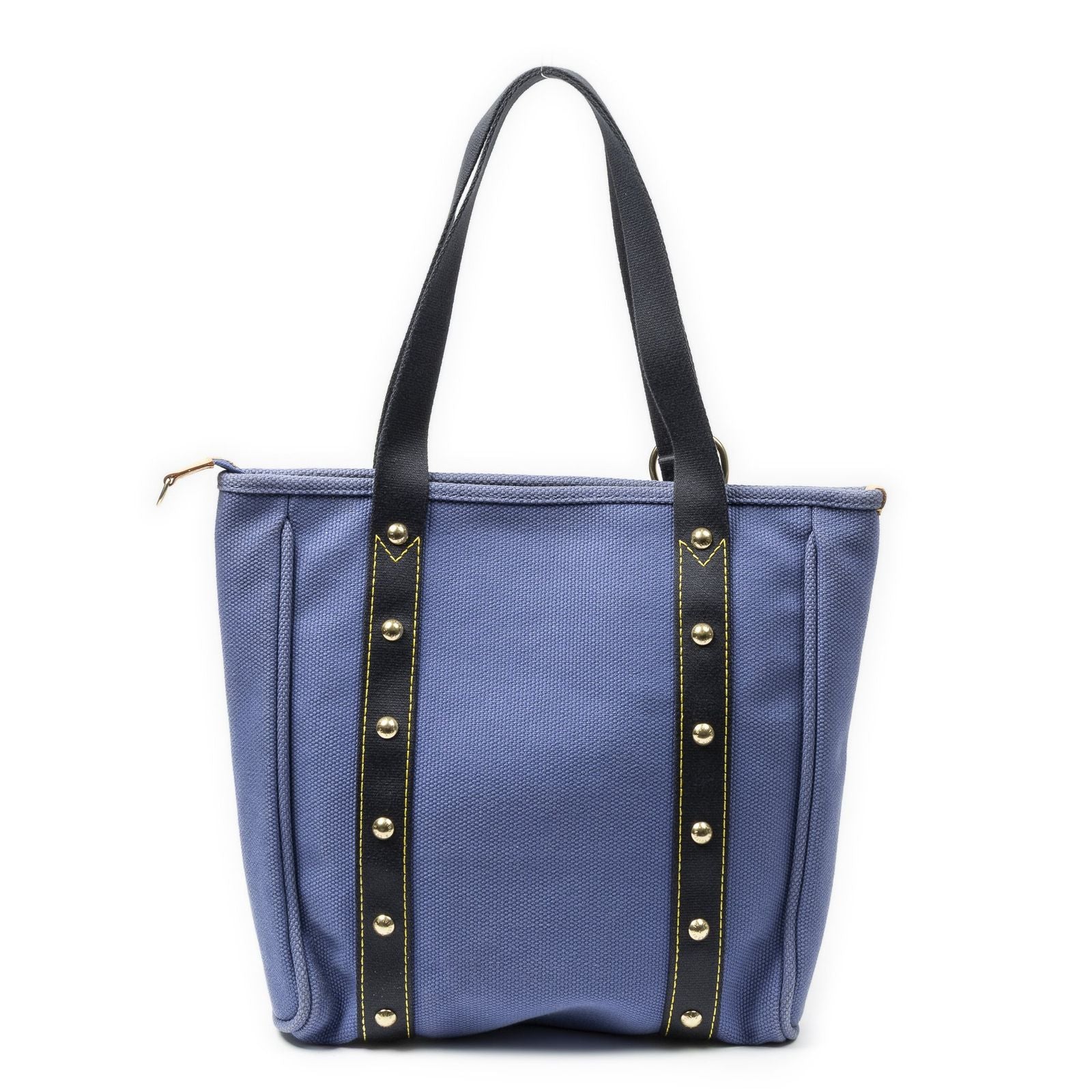 Louis Vuitton Antigua Cabas Purple Navy Blue Woven Canvas Shoulder Bag — view 5