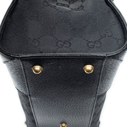 Gucci Nail Head Tote Black GG Canvas — view 8
