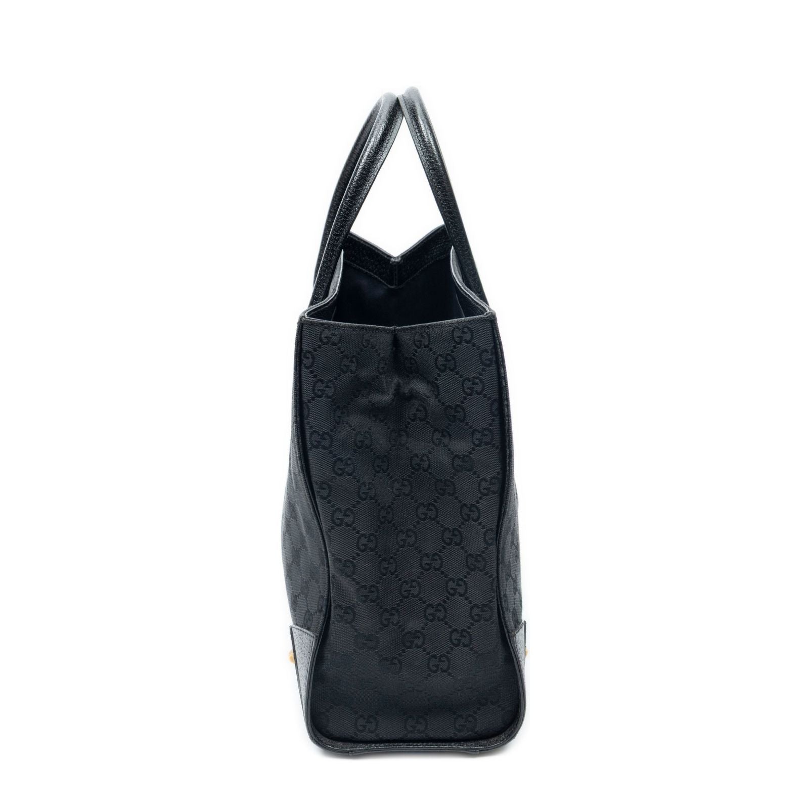 Gucci Nail Head Tote Black GG Canvas — view 4
