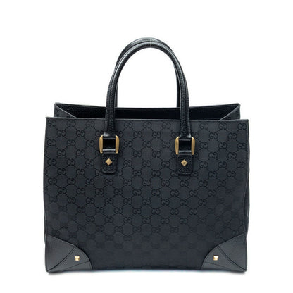 Gucci Nail Head Tote Black GG Canvas — view 5