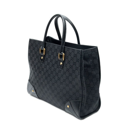 Gucci Nail Head Tote Black GG Canvas — view 2