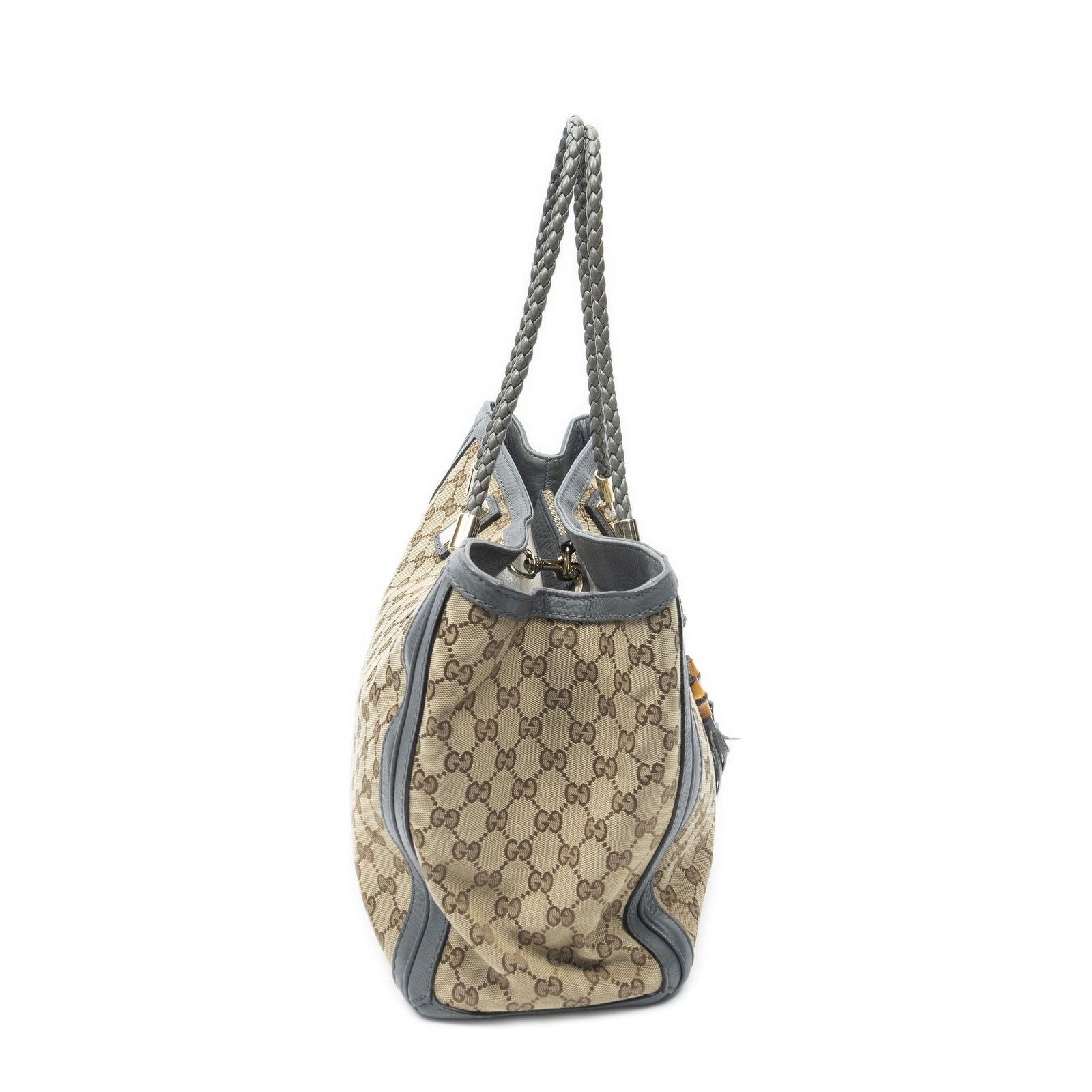 Gucci Falabella Tote Beige Gray GG Canvas — view 4