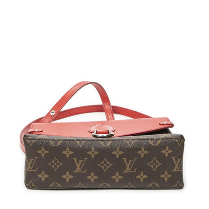 Louis Vuitton Saint Michel Bag Brown Red Monogram Denim — view 6