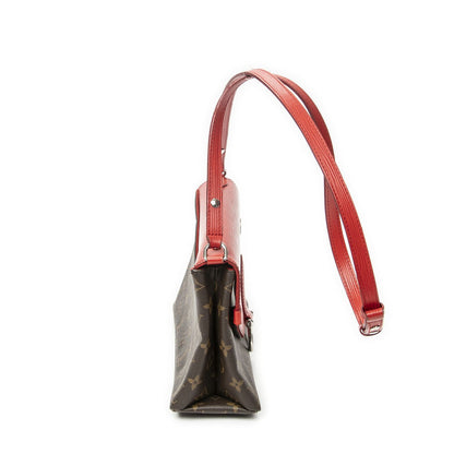 Louis Vuitton Saint Michel Bag Brown Red Monogram Denim — view 4