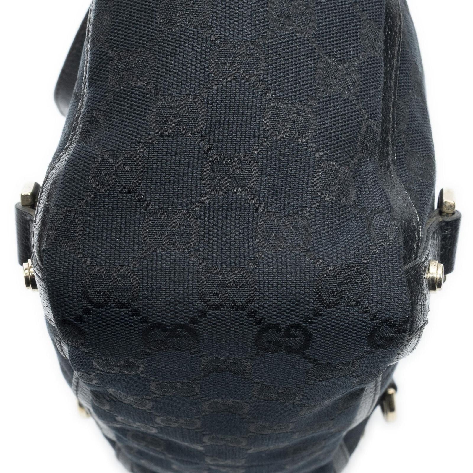 Gucci Small Abbey D Ring Tote Black GG Canvas — view 8