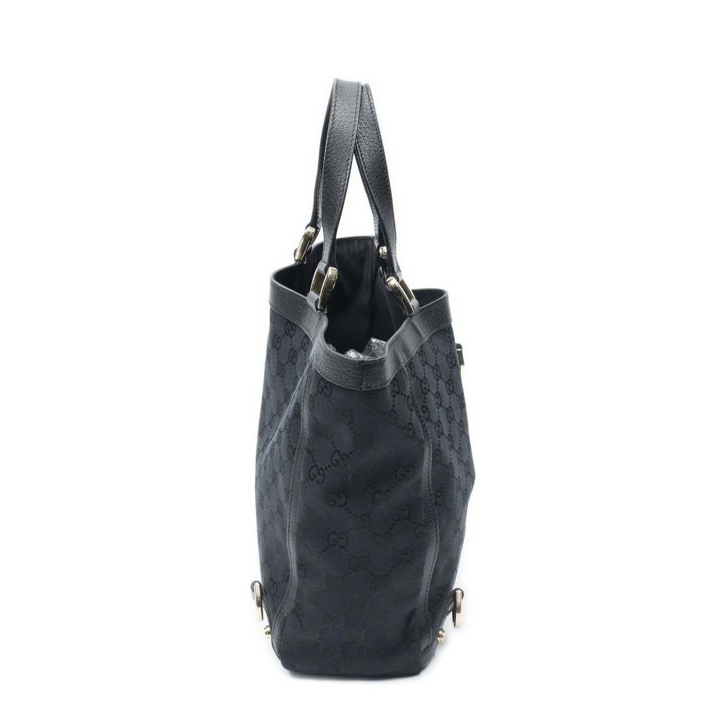 Gucci Small Abbey D Ring Tote Black GG Canvas — view 4