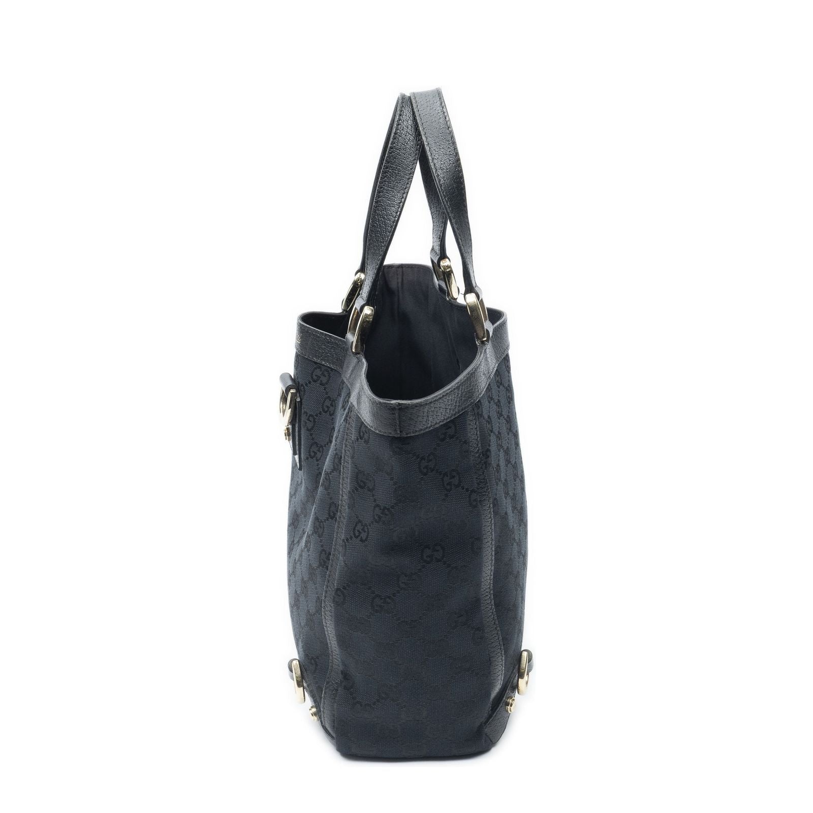 Gucci Small Abbey D Ring Tote Black GG Canvas — view 3