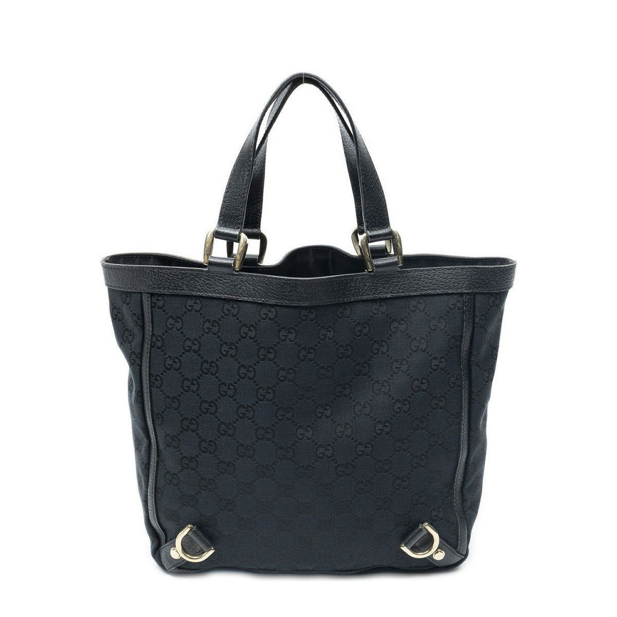 Gucci Small Abbey D Ring Tote Black GG Canvas — view 5