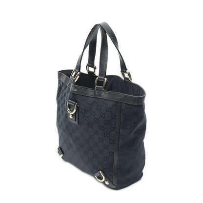 Gucci Small Abbey D Ring Tote Black GG Canvas — view 2