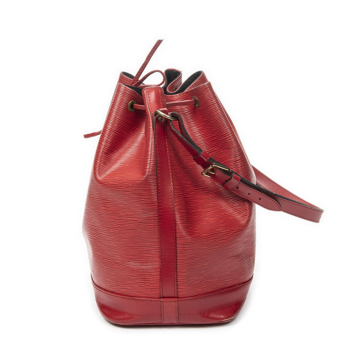 Louis Vuitton Noe Red Epi Bucket Bag — view 3