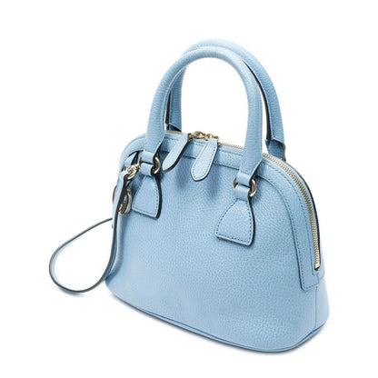 Gucci Mini Dome Tote Blue Gray Leather — view 2