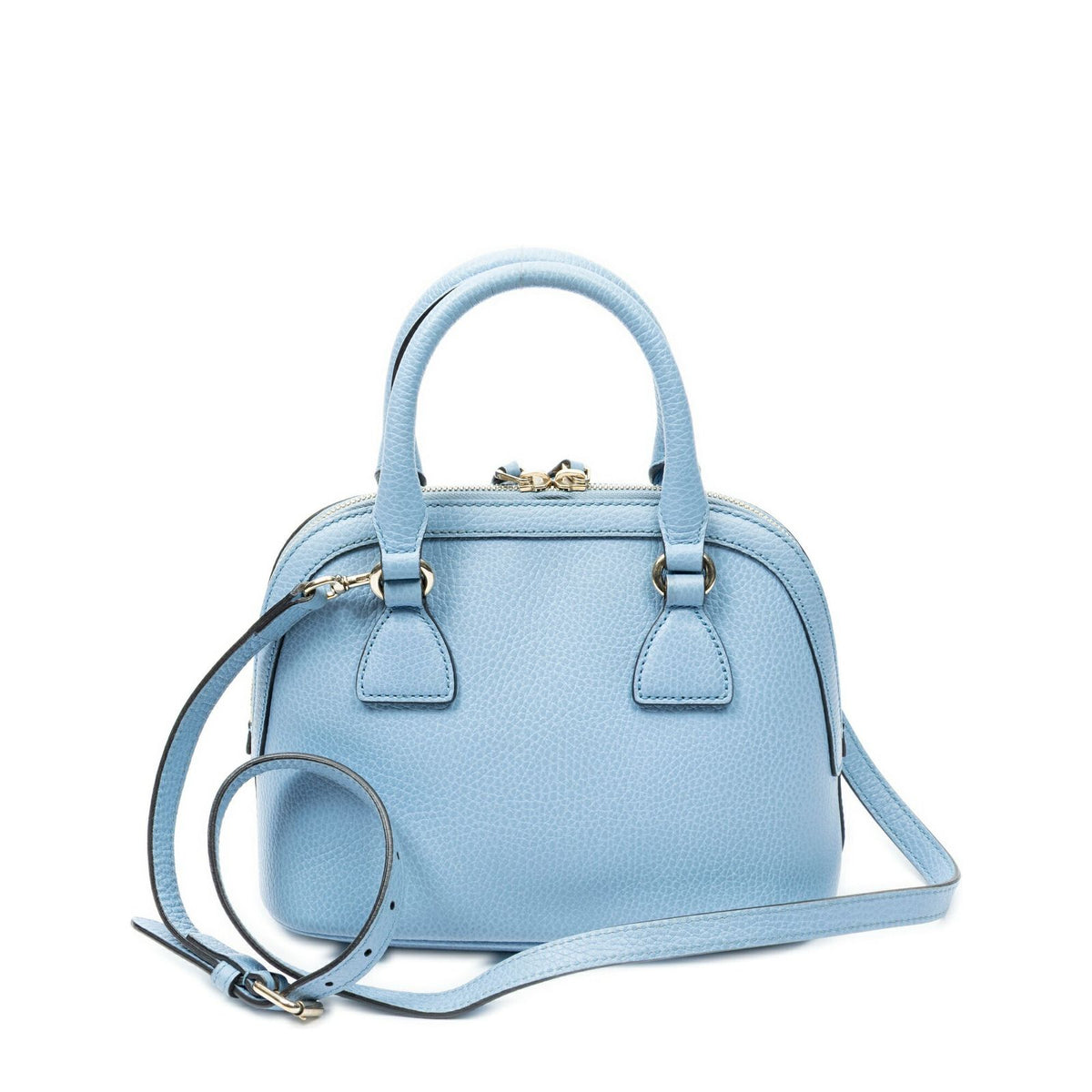 Gucci Mini Dome Tote Blue Gray Leather — view 5
