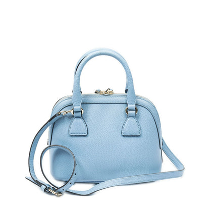 Gucci Mini Dome Tote Blue Gray Leather — view 5