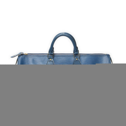 Louis Vuitton Speedy Black Stitch Blue Epi Handbag