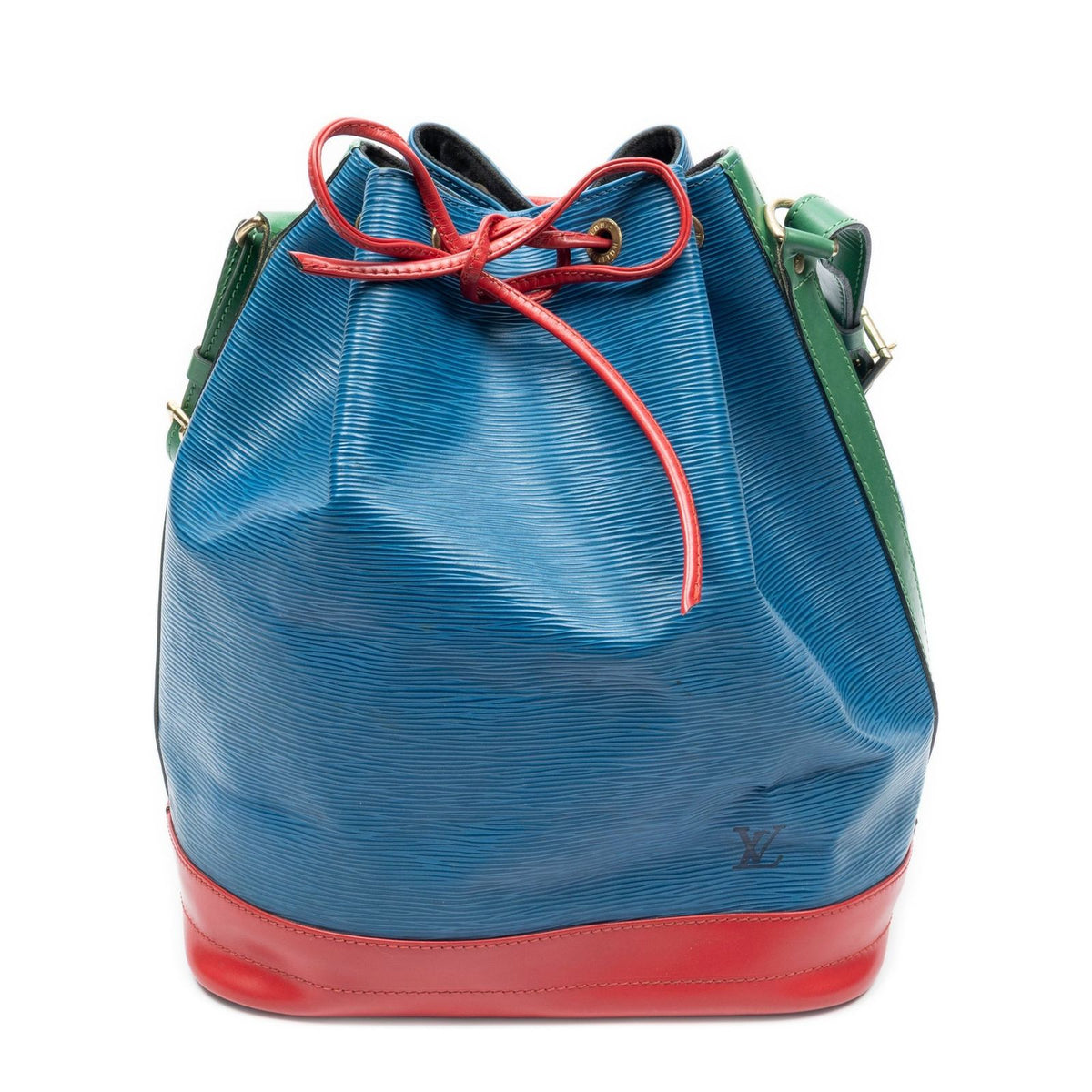 Louis Vuitton Noe Tricolor Blue Red Green Epi Bucket Bag