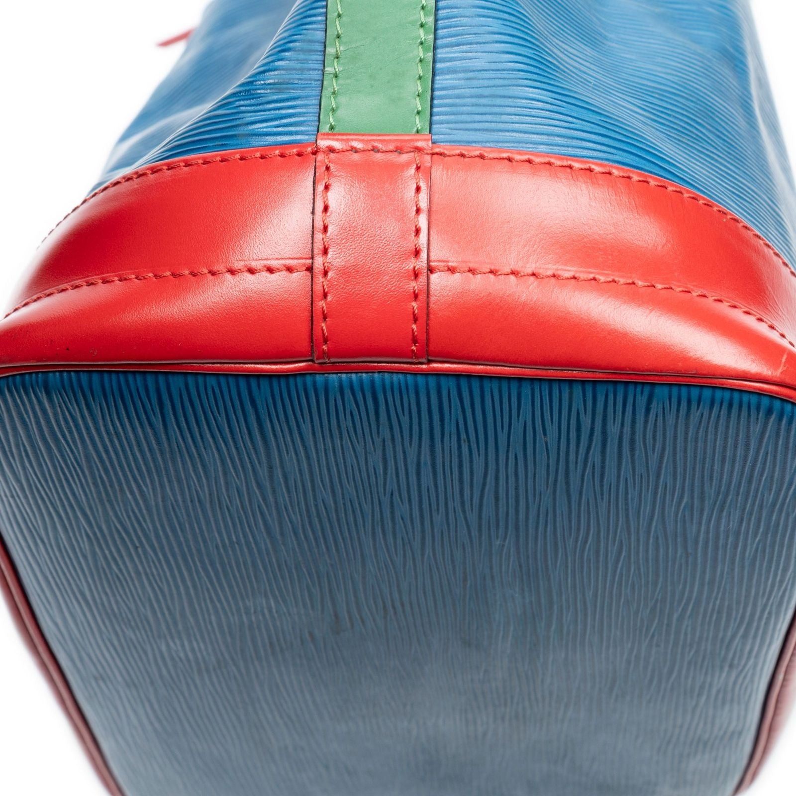 Louis Vuitton Noe Tricolor Blue Red Green Epi Bucket Bag — view 7