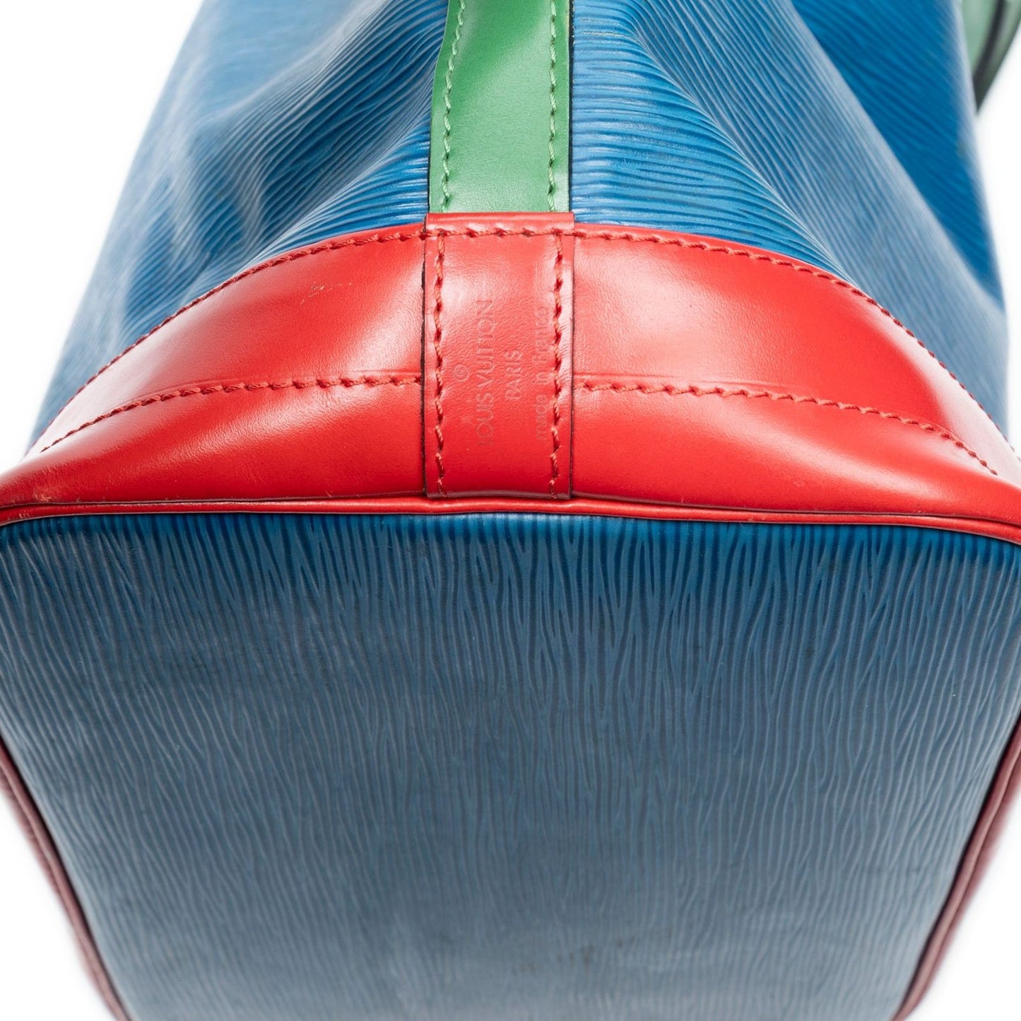 Louis Vuitton Noe Tricolor Blue Red Green Epi Bucket Bag — view 8