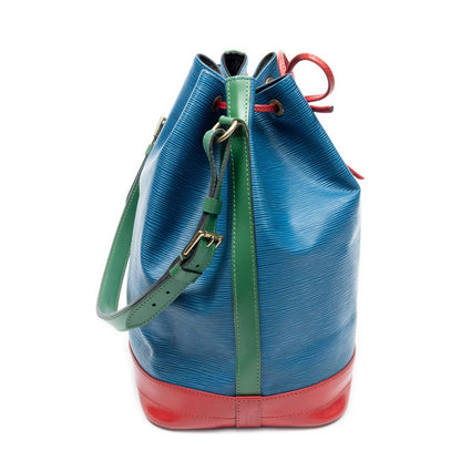 Louis Vuitton Noe Tricolor Blue Red Green Epi Bucket Bag — view 4