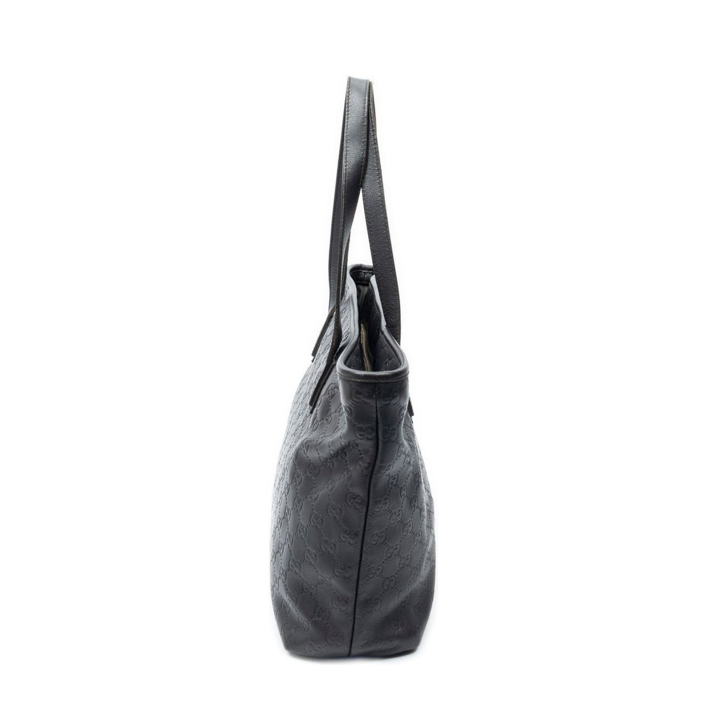 Gucci Zip Shopping Tote Black Guccissima — view 4
