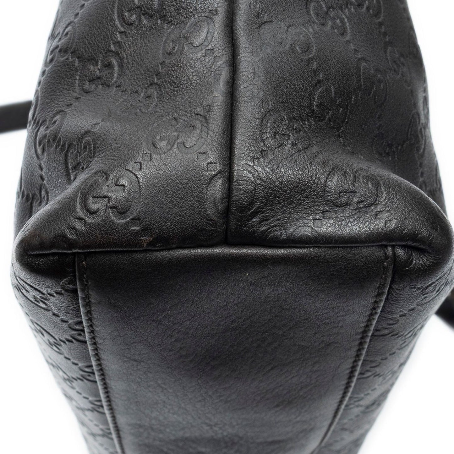 Gucci Zip Shopping Tote Black Guccissima — view 8