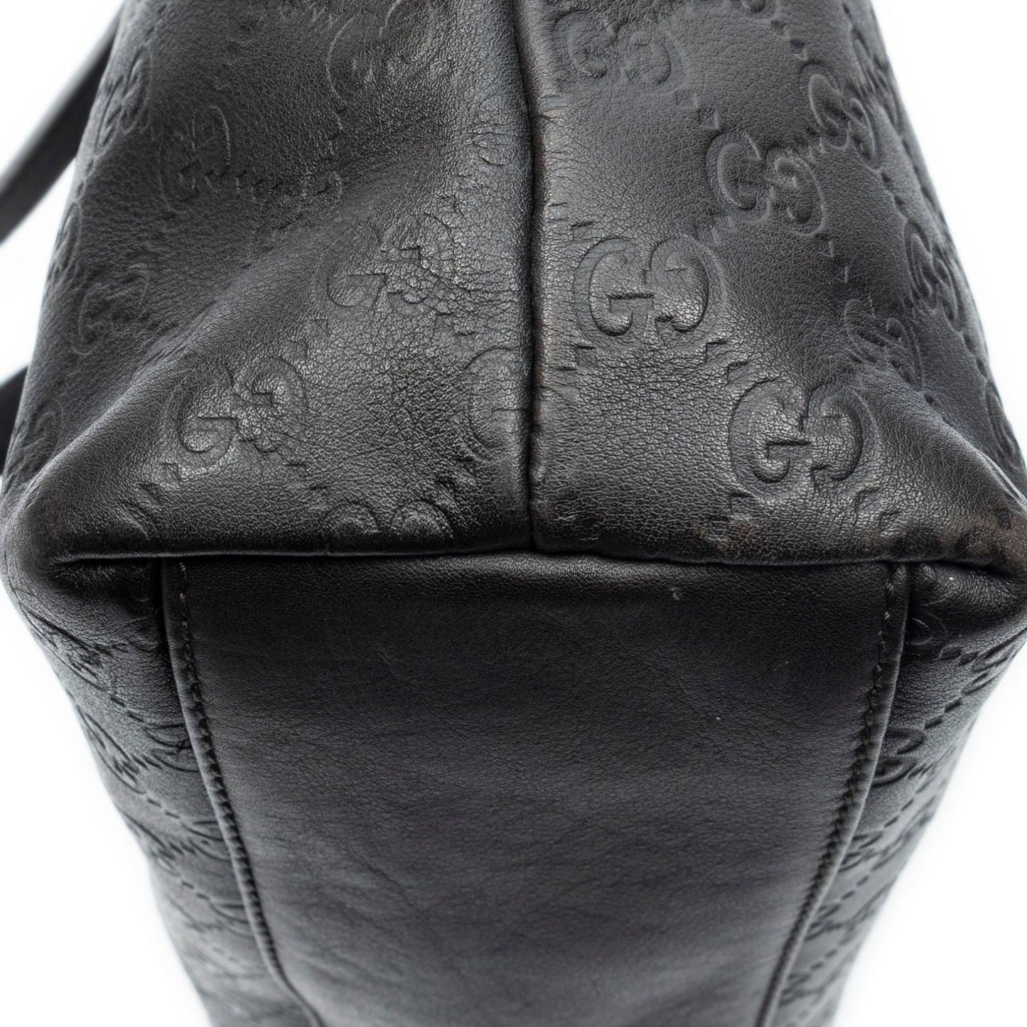 Gucci Zip Shopping Tote Black Guccissima — view 7