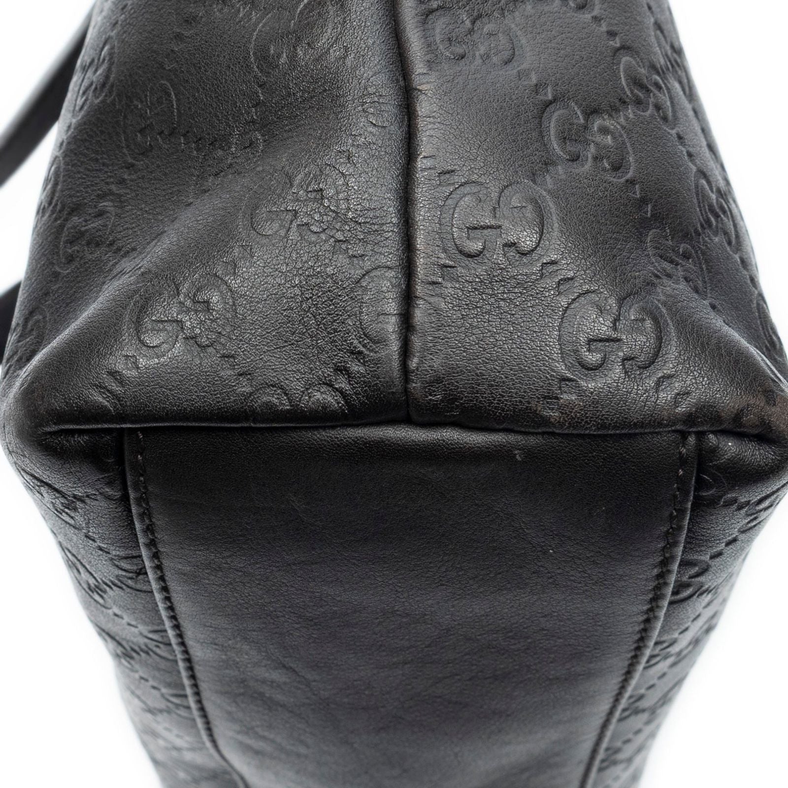 Gucci Zip Shopping Tote Black Guccissima — view 7