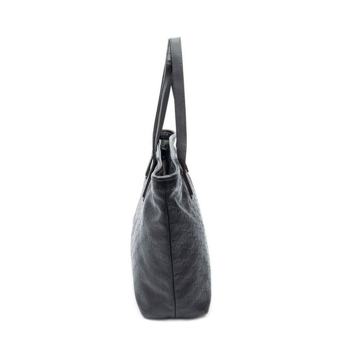 Gucci Zip Shopping Tote Black Guccissima — view 3