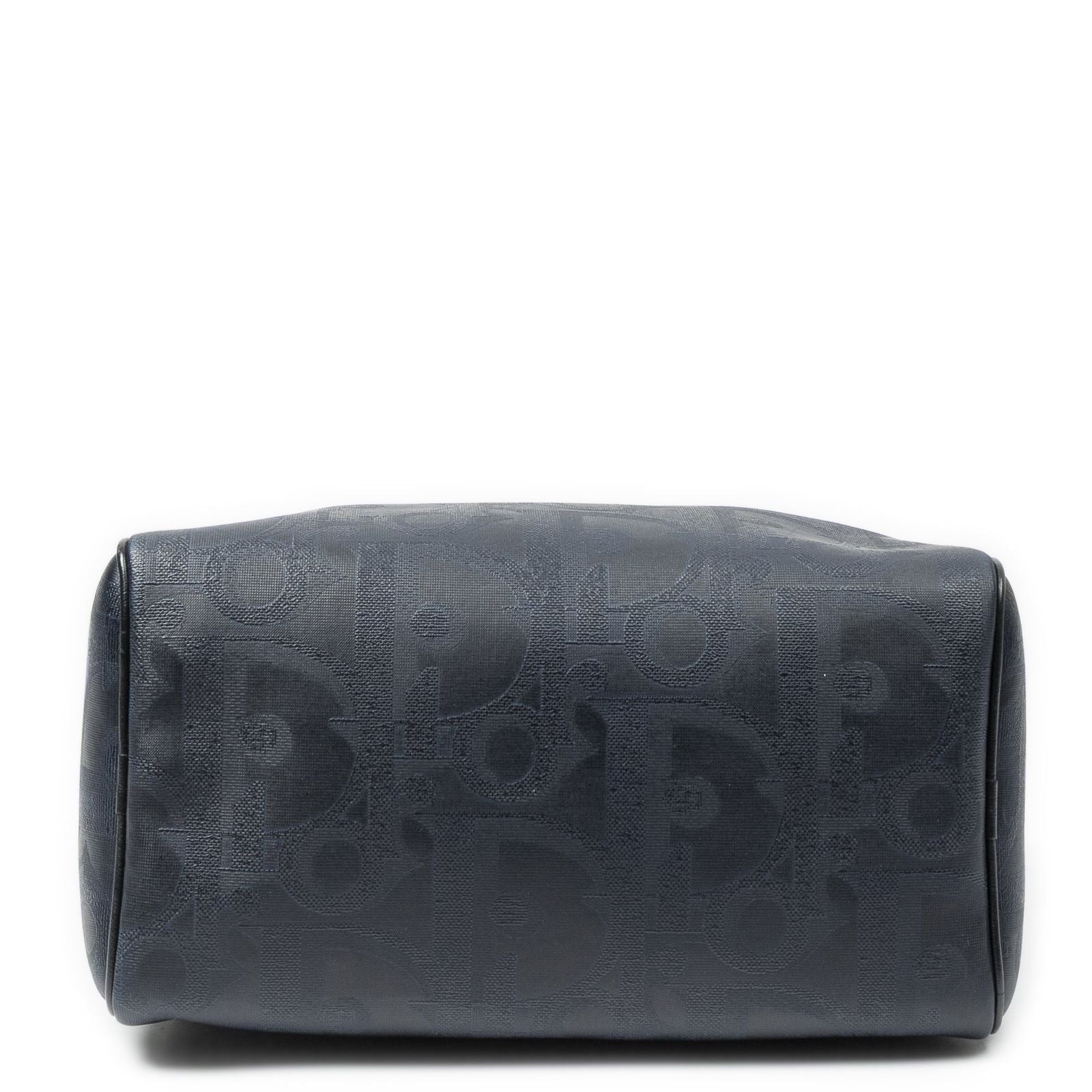 Dior Small Boston Navy Maxi Trotter Pattern Canvas Handbag — view 6